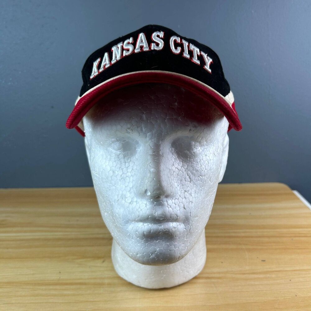 Kansas City Adjustable Baseball Cap Men's One Size Black Embroidered Cotton